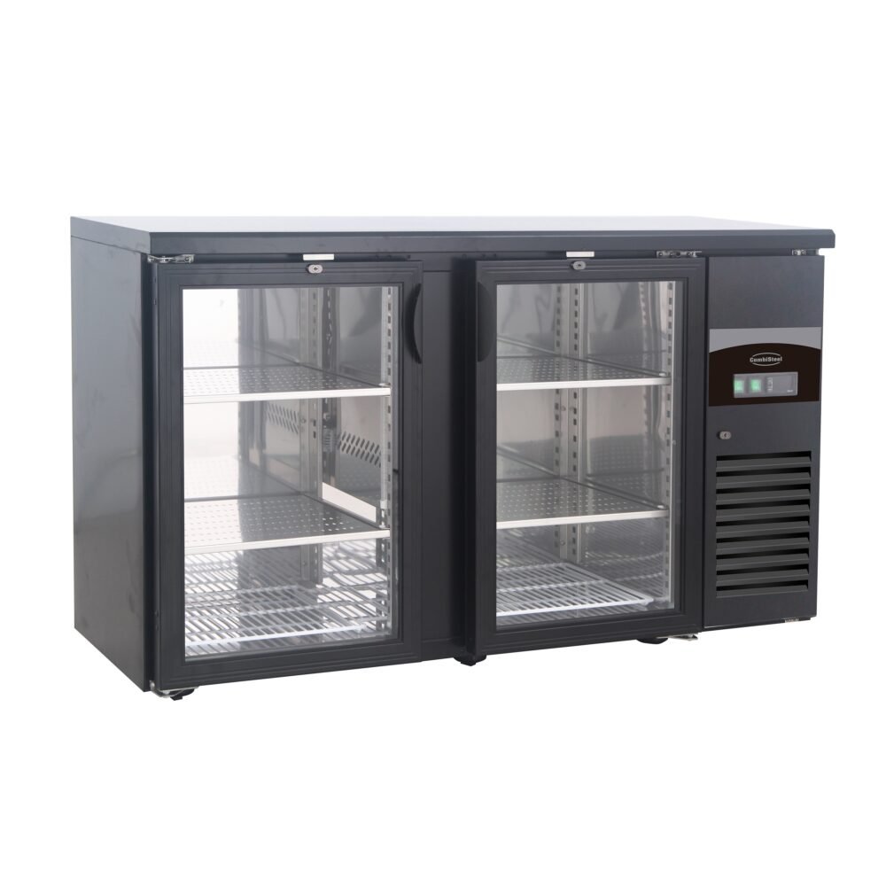 BACKBAR COOLER BLACK 2 GLASS DOORS