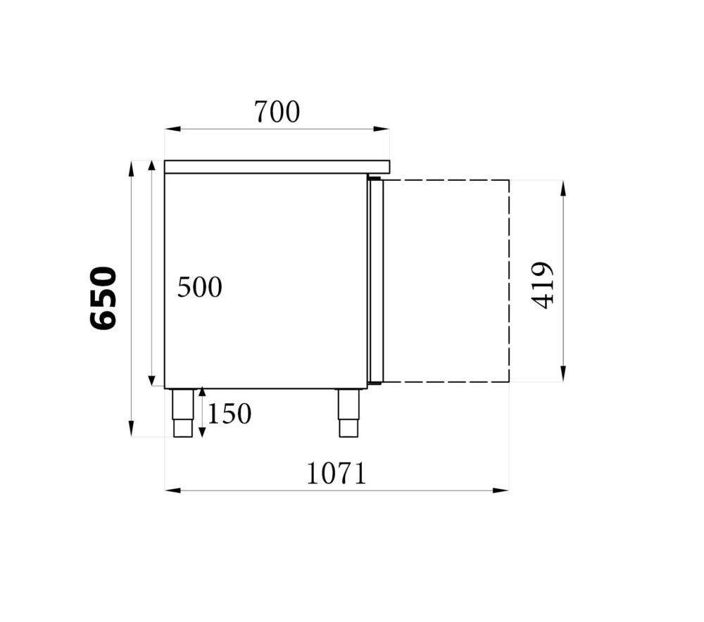 REFRIGERATED COUNTER HEIGHT 650 2 DOORS