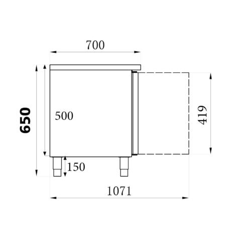 REFRIGERATED COUNTER HEIGHT 650 2 DOORS