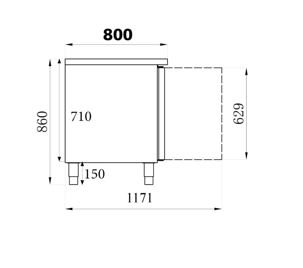 REFRIGERATED BAKERY COUNTER 2 DOORS