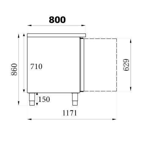 REFRIGERATED BAKERY COUNTER 2 DOORS