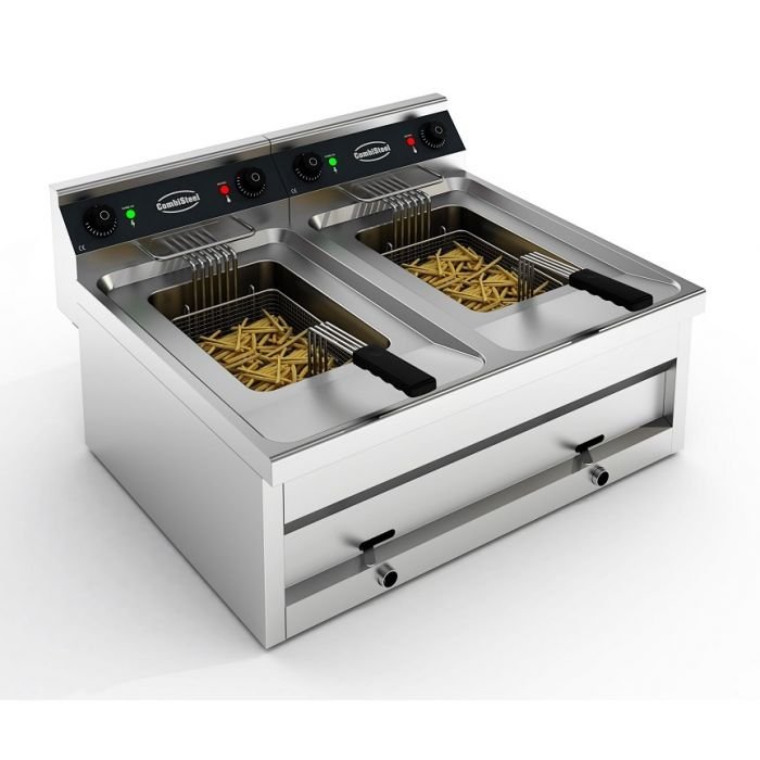 ELECTRIC COUNTER FRYER 2X12L 2X6KW