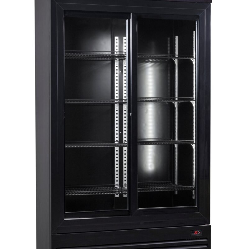 REFRIGERATOR WITH SLIDING GLASS DOORS BEZ-780 SL BLACK