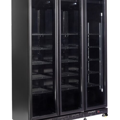 REFRIGERATOR 3 GLASS DOORS BLACK NAP-1200  *TRANSPORT ON REQUEST*