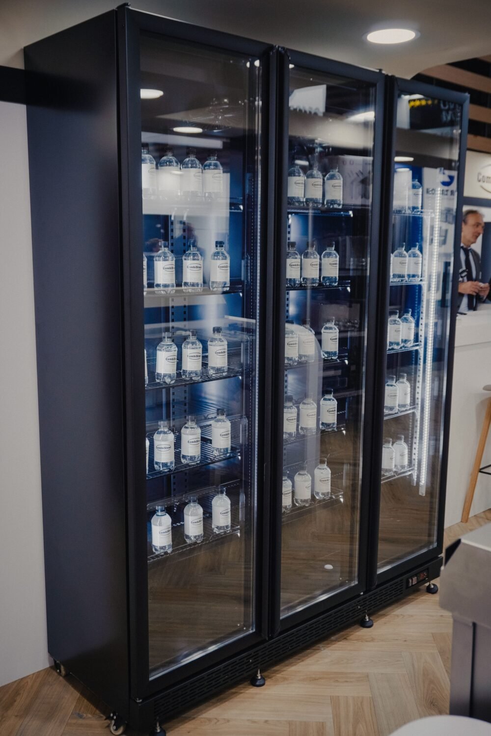 REFRIGERATOR 3 GLASS DOORS BLACK NAP-1200  *TRANSPORT ON REQUEST*