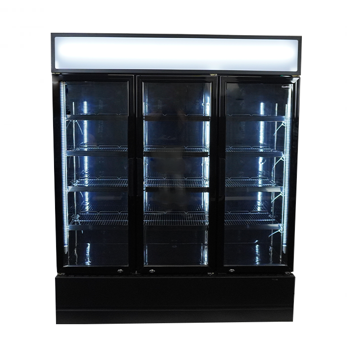 REFRIGERATOR 3 GLASS DOORS BLACK FCU-1200 BL