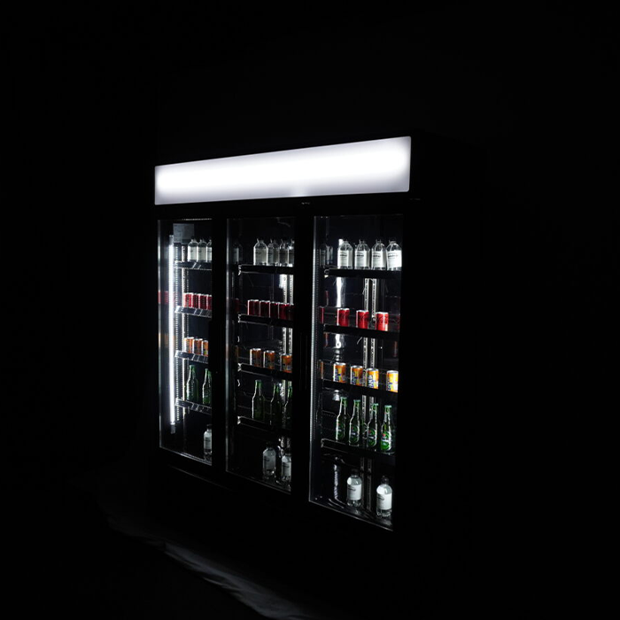 REFRIGERATOR 3 GLASS DOORS BLACK FCU-1200 BL