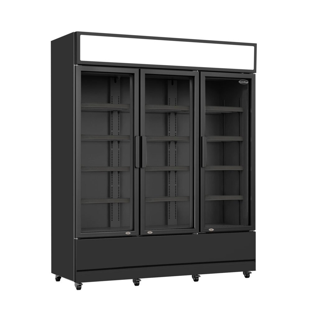 REFRIGERATOR 3 GLASS DOORS BLACK FCU-1200 BL
