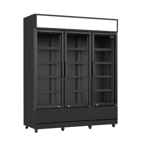 REFRIGERATOR 3 GLASS DOORS BLACK FCU-1200 BL