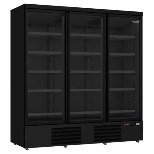 REFRIGERATOR 3 GLASS DOORS BLACK JDE-1530R BL