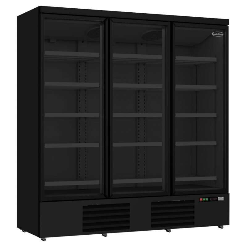 REFRIGERATOR 3 GLASS DOORS BLACK JDE-1530R BL