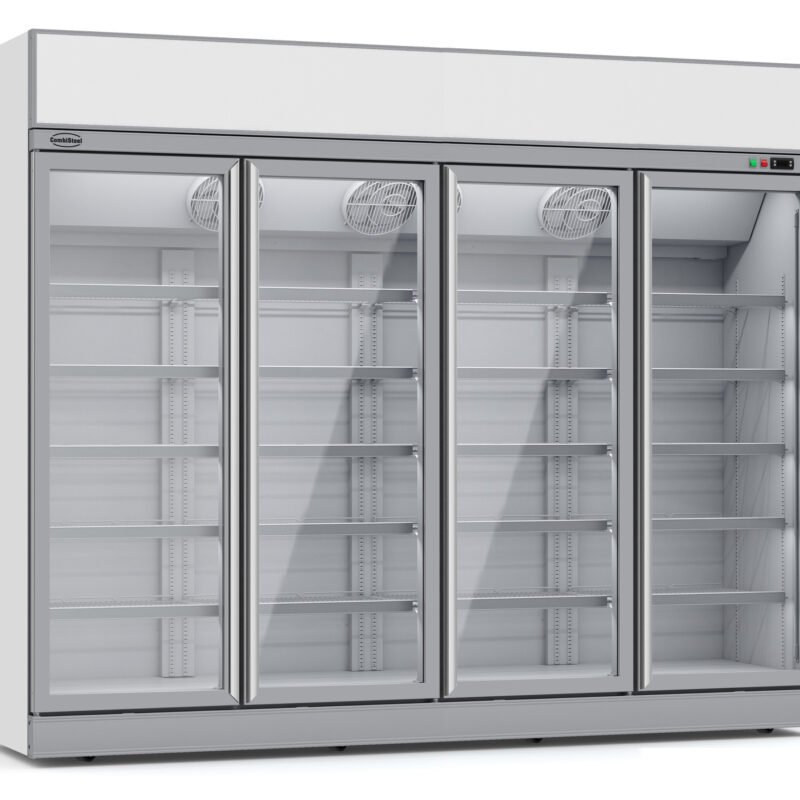REFRIGERATOR 4 GLASS DOORS INS-2060R  *TRANSPORT ON REQUEST*  **Note: there is a higher inrush current, which makes a circuit breaker with type C characteristic necessary.**
