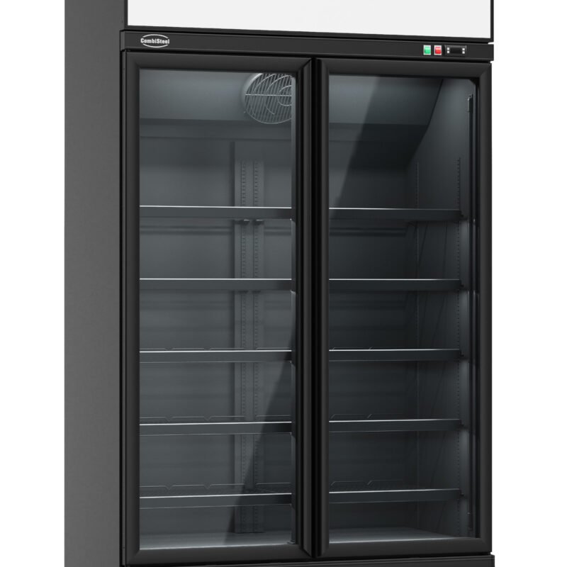 FREEZER 2 GLASS DOORS BLACK INS-1000F BL  **Note: there is a higher inrush current, which makes a circuit breaker with type C characteristic necessary.**