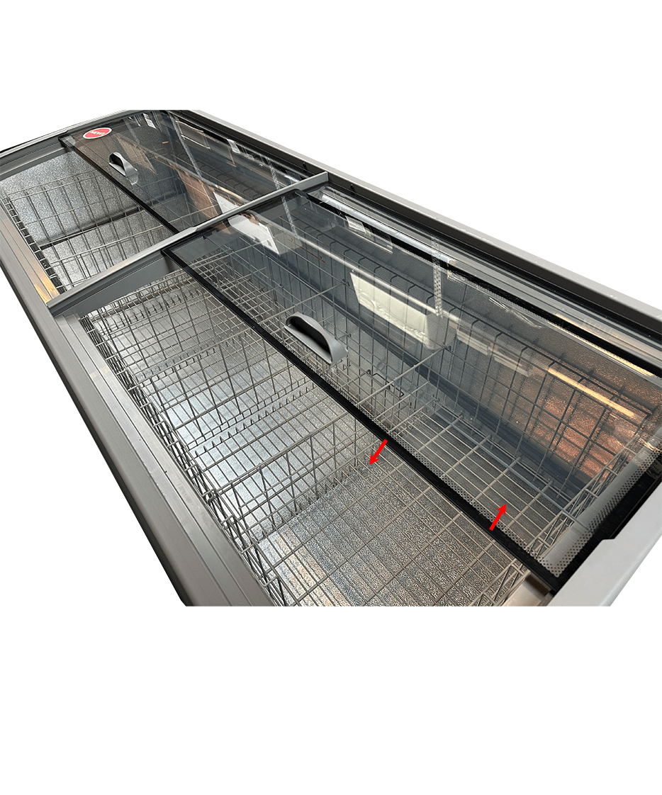 SUPERMARKET CHEST FREEZER GREY 1450 AUTOMATIC DEFROST