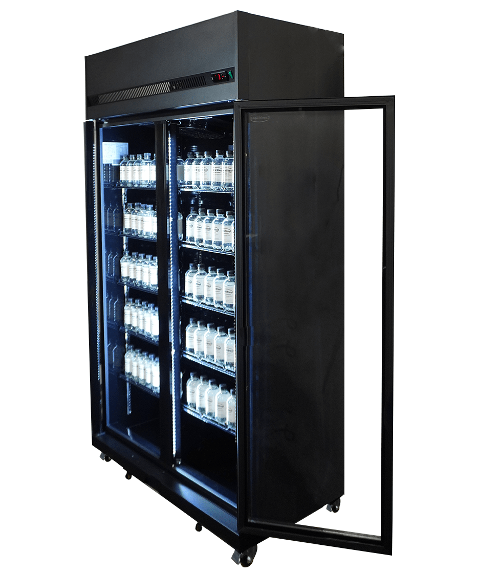 REFRIGERATOR 2 GLASS DOORS BLACK IRM-770 BL