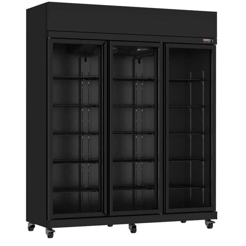 7455_3155_1 REFRIGERATOR 3 GLASS DOORS BLACK IRM-1180R BL