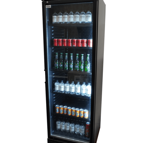 REFRIGERATOR 1 GLASS DOOR 382L BLACK WITHOUT LIGHT BOX