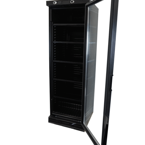 REFRIGERATOR 1 GLASS DOOR 382L BLACK WITHOUT LIGHT BOX