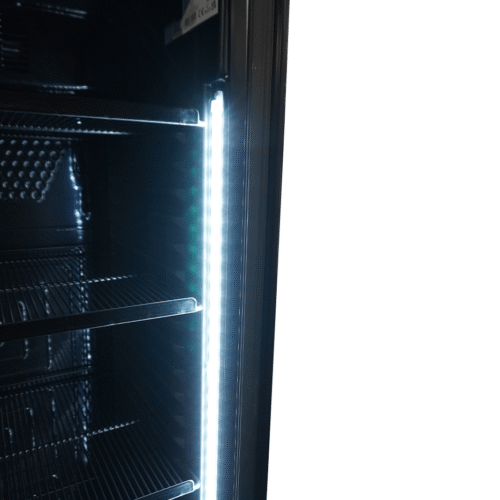 REFRIGERATOR 1 GLASS DOOR 382L BLACK WITHOUT LIGHT BOX