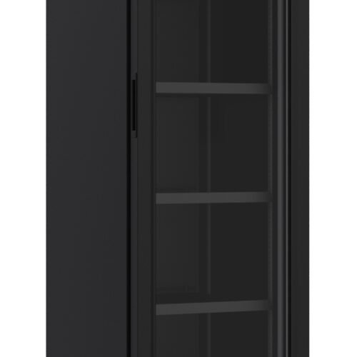 REFRIGERATOR 1 GLASS DOOR BLACK 348L *TRANSPORT ON REQUEST*