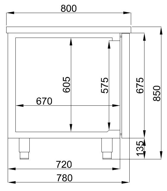 REFRIGERATED BAKERY COUNTER 2 DOORS