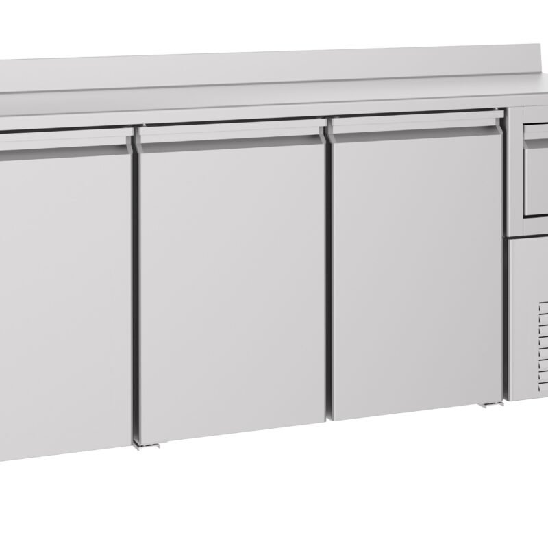 600 REFRIGERATED COUNTER 3 DOORS  WITH DISPOSAL DRAWER FOR COFFEE