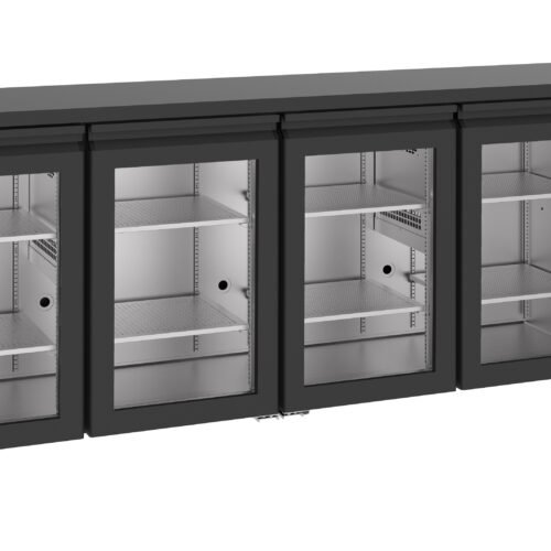 BARCOOLER BLACK 4 GLASS DOORS