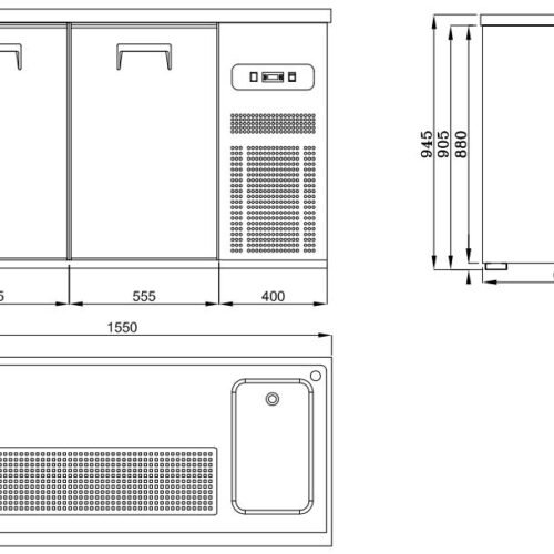 BEER COUNTER 2 DOORS 1R