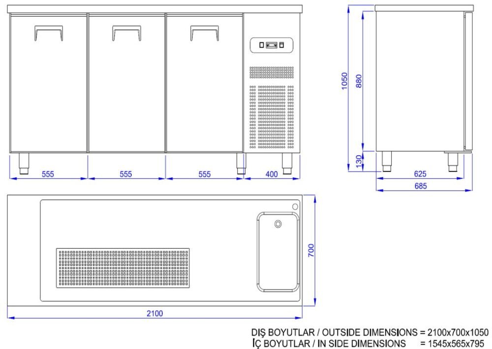 BEER COUNTER 3 DOORS 1R