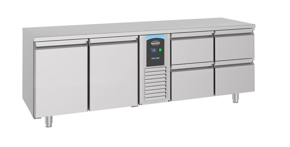 700 REFRIGERATED COUNTER 2 DOORS AND 4 DRAWERS MONOBLOCK ENERGY LINE