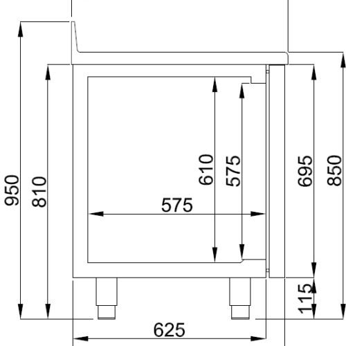 700 REFRIGERATED COUNTER UPSTAND 4 DOORS MONOBLOCK ENERGY LINE