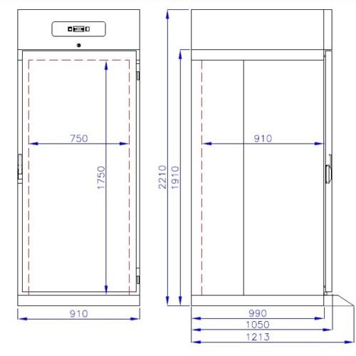 ROLL-IN FREEZER SS MONO BLOCK 700 LTR