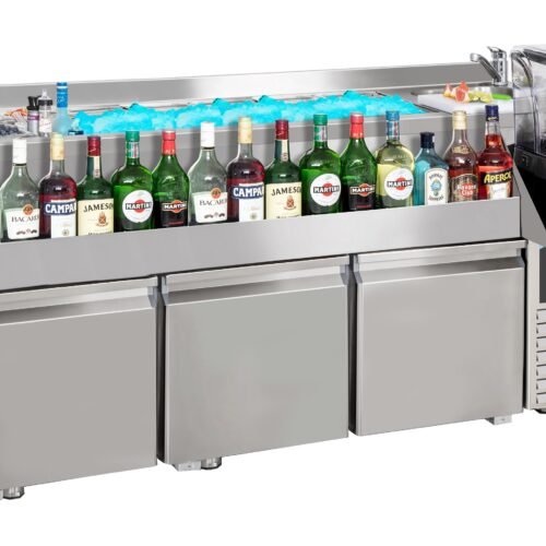 REFRIGERATED COUNTER 3 DOORS WITH COCKTAIL BAR STATION