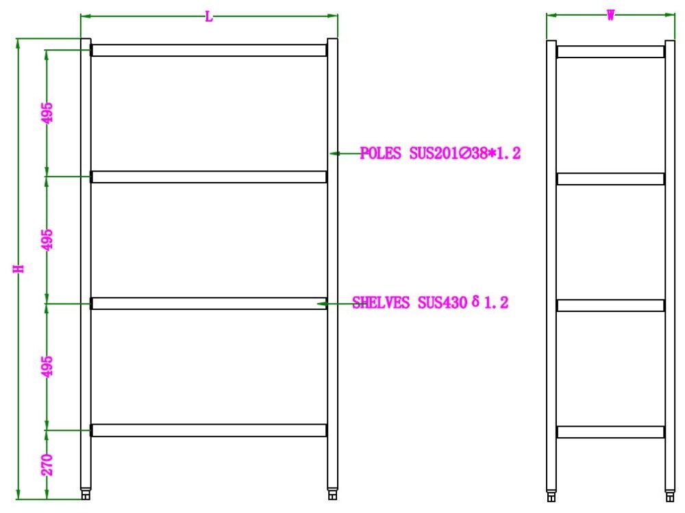 SHELF UNITS 4 LEVELS FLAT-PACKED 1000