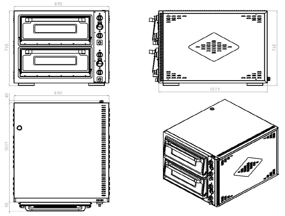 ELEC. PIZZA OVEN DOUBLE 2 X 6