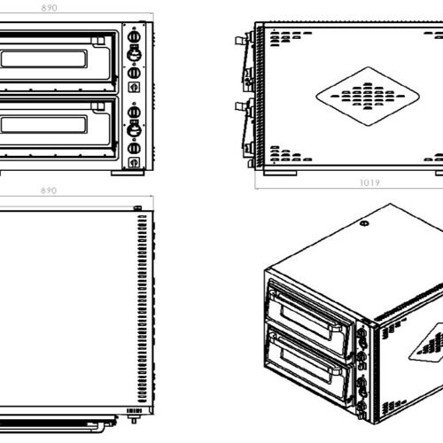 ELEC. PIZZA OVEN DOUBLE 2 X 6
