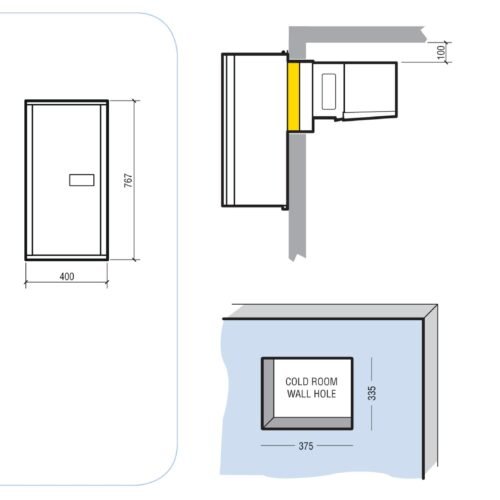 NEGATIVE WALL-MOUNTED UNIT 3,7-5,2 M3 SMALL