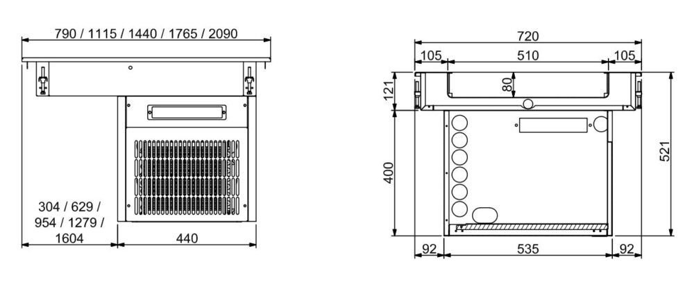 DROP-IN REFRIGERATED UNIT 5/1 - 80MM