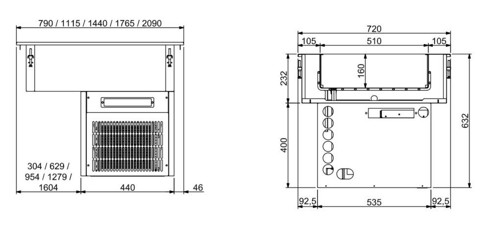 DROP-IN REFRIGERATED UNIT 2/1 - 160MM