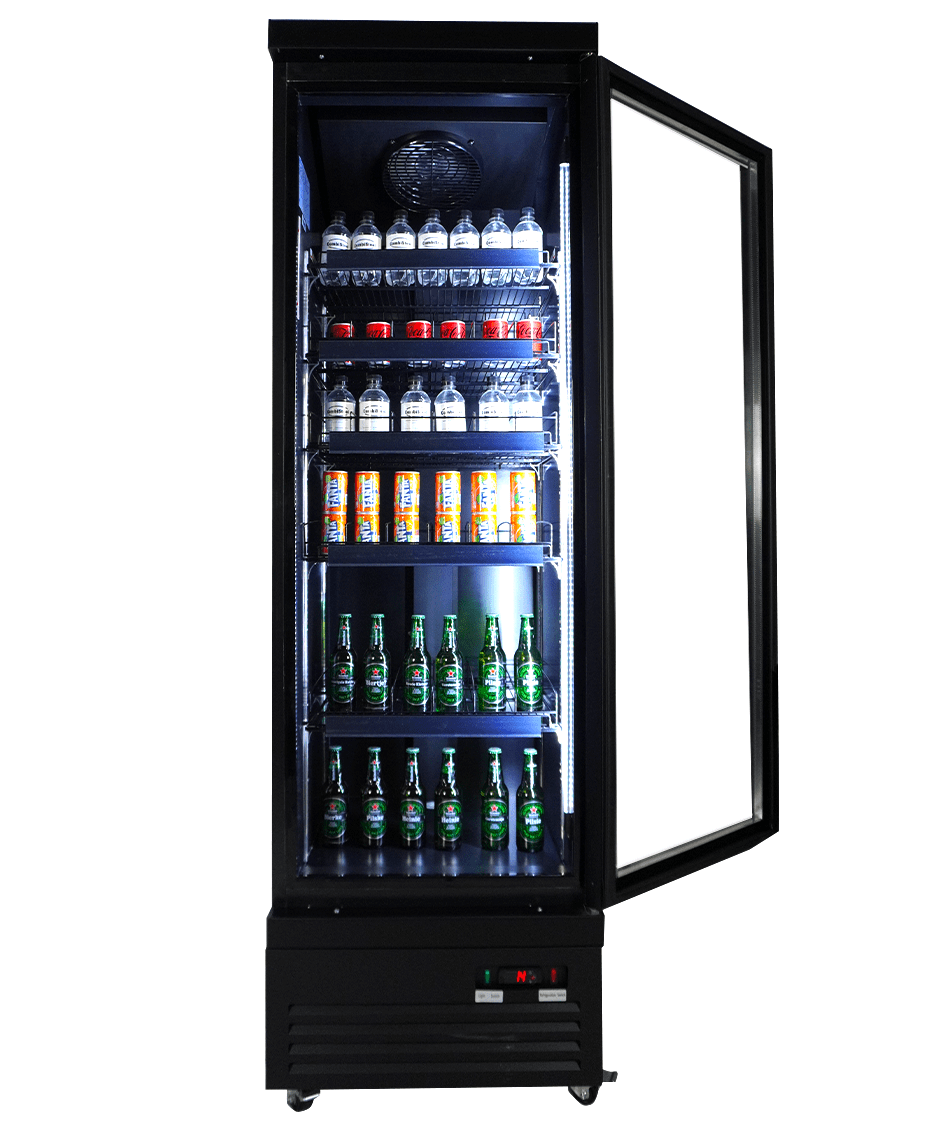 REFRIGERATOR 1 GLASS DOOR BLACK CEB-500R BL
