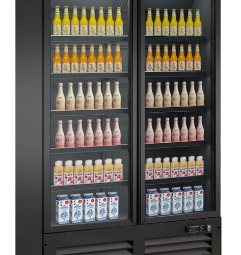 REFRIGERATOR 2 GLASS DOORS BLACK CEB-1200R BL