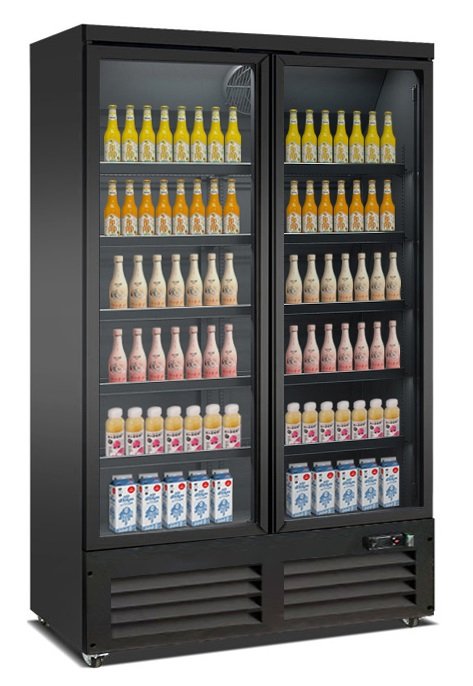 7526_0105_1 REFRIGERATOR 2 GLASS DOORS BLACK CEB-1200R BL