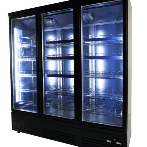 REFRIGERATOR 3 GLASS DOORS BLACK CEB-1600R BL