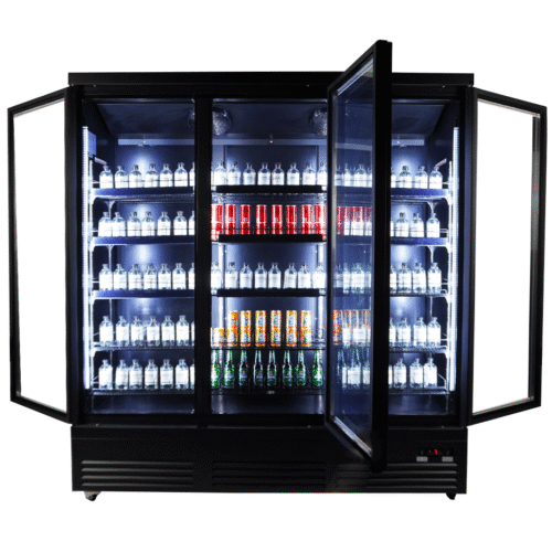 REFRIGERATOR 3 GLASS DOORS BLACK CEB-1600R BL