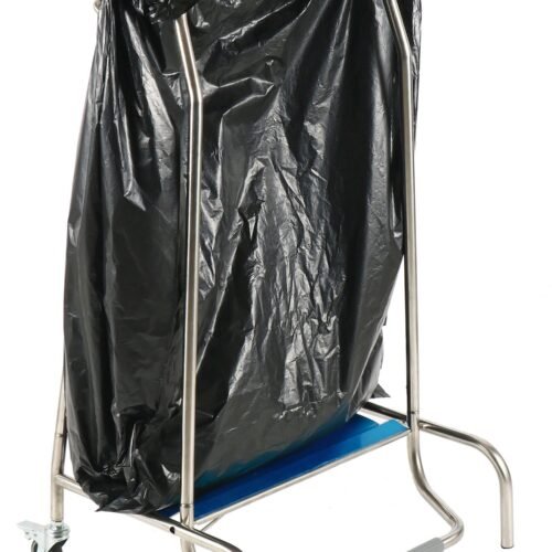 PEDAL CONTROLLED TRASH BAG HOLDER