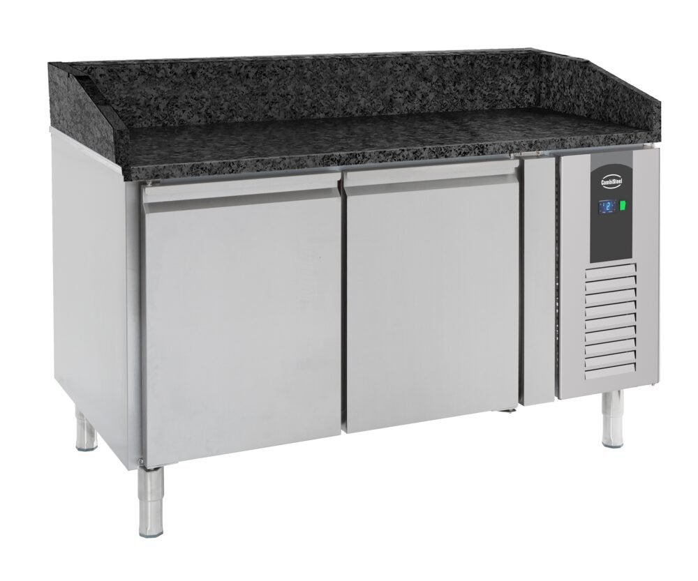 PIZZA COUNTER 2 DOORS BLACK GRANITE WORKTOP