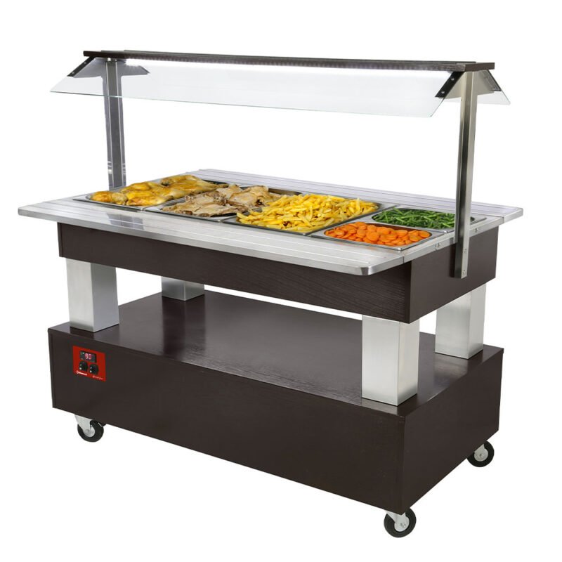 001-BBM-4N-B1-OK-big Šildomas / „bain-marie“ salotų baras, 4x GN1/1-150 (wengé mediena)