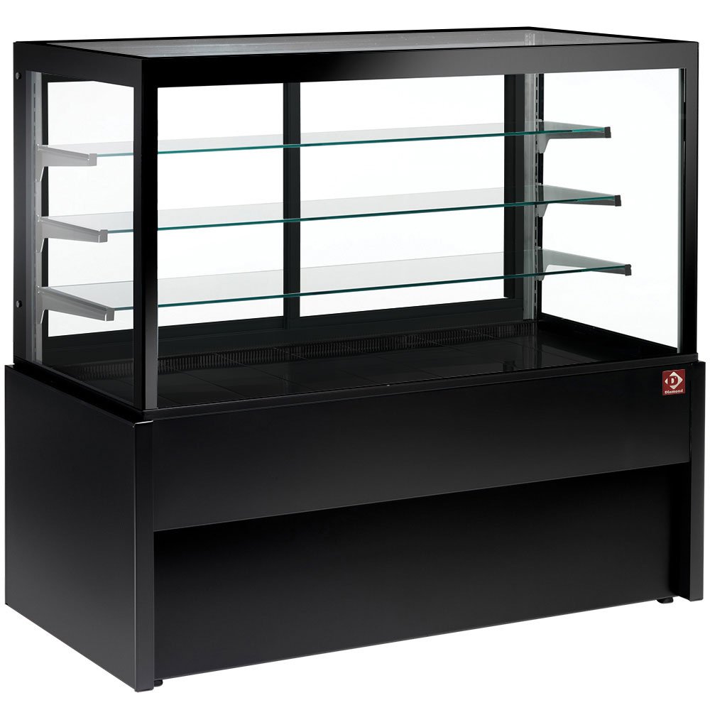 Panoraminė vitrina, neutrali, 4 lygiai, be sandėliavimo patalpos – JUODA
