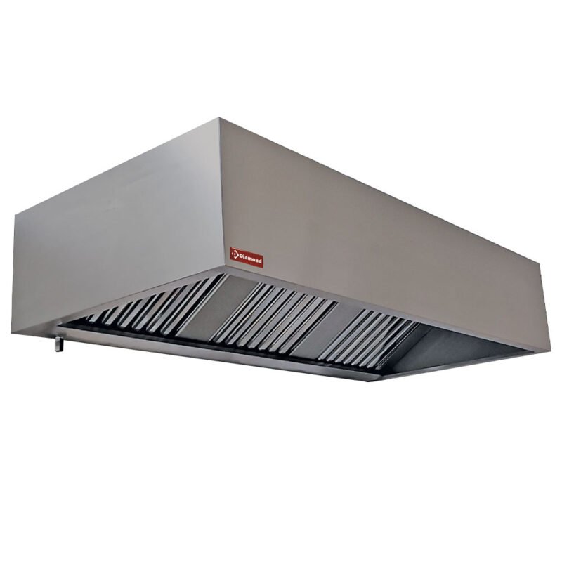 Sieninė virtuvės gaubta 2 labirintiniai filtrai 500x500 mm