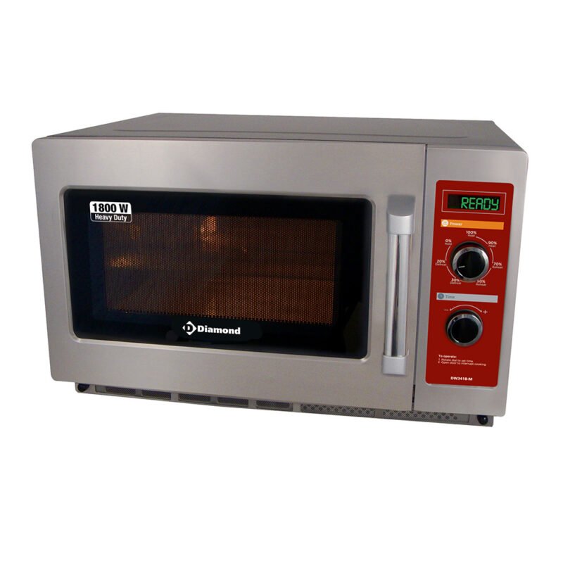 001-DW3418_M-big Nerūdijančio plieno mikrobangų krosnelė (GN 2/3), 1800 W. (34 l), mechaninė